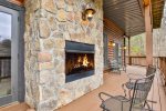 Main level outdoor wood burning fireplace